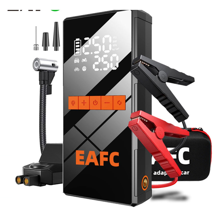 Booster de démarrage 5000A avec gonfleur 150 PSI, pinces intelligentes et housse de rangement