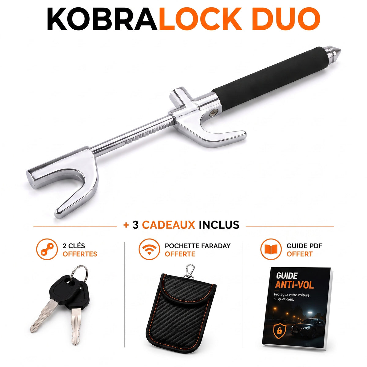 Barre KobraLock Duo avec les 3 cadeaux inclus