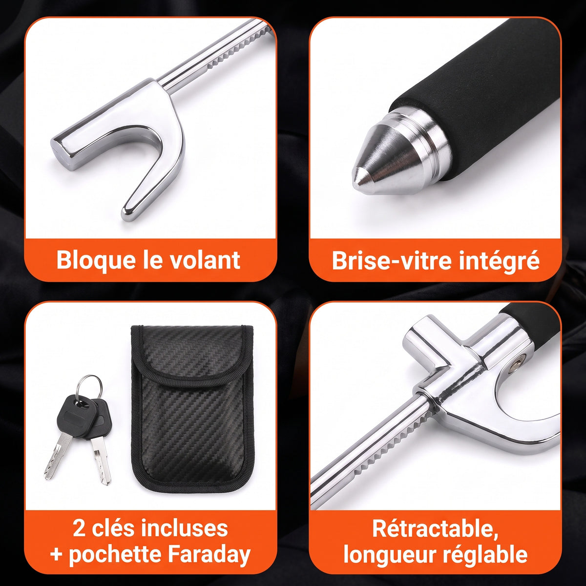 Details de la barre antivol KobraLock Duo