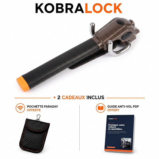 Antivol volant KobraLock Prestige - 2 cadeaux inclus : pochette Faraday offerte, guide anti-vol PDF offert